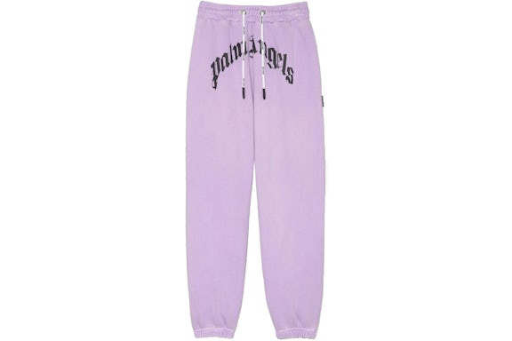 Brand Slim Lilac Palm Angels Sweat Pants Palm Angels Curved Logo Sweatpants Lilac White